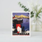 ヴィンテージポートポスター付きポストカード ポストカード (スタンド正面)