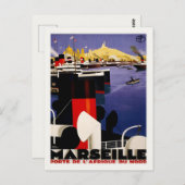 ヴィンテージポートポスター付きポストカード ポストカード (正面/裏面)