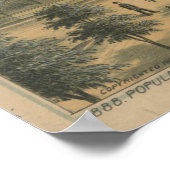 ヴィンテージポートランドオレゴンの絵画地図(1888) ポスター (角)