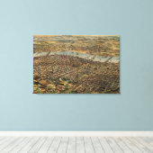 ヴィンテージポートランドオレゴンの絵画地図(1890) キャンバスプリント (インサイチュ (ウッドフロア))