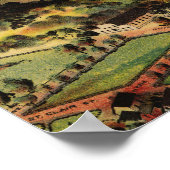 ヴィンテージポートランドオレゴンの絵画地図(1890) ポスター (角)