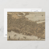 ヴィンテージポートランドメインの写真地図（1876年） ポストカード (正面/裏面)