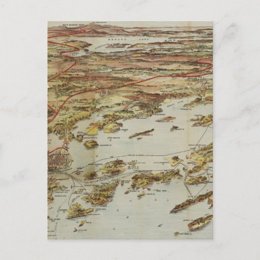 ヴィンテージポートランドメインの写真地図（1906年） ポストカード (正面)