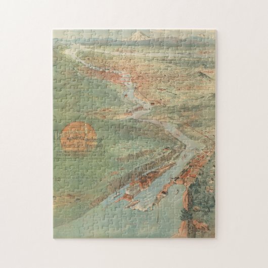 ヴィンテージポートランドORの地図(1896年) ジグソーパズル (縦)