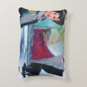 ヴィンテージポートレートと抽象芸術背景 アクセントクッション (裏面(縦))