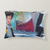 ヴィンテージポートレートと抽象芸術背景 アクセントクッション (裏面)