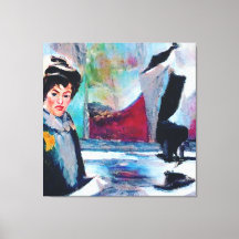 ヴィンテージポートレートと抽象芸術背景