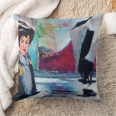 ヴィンテージポートレートと抽象芸術背景 クッション (ブランケット)