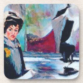 ヴィンテージポートレートと抽象芸術背景 コースター