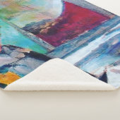 ヴィンテージポートレートと抽象芸術背景 シェルパブランケット (3/4)