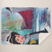 ヴィンテージポートレートと抽象芸術背景 シェルパブランケット (正面(横))