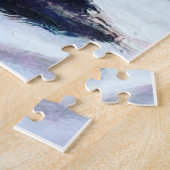 ヴィンテージポートレートと抽象芸術背景 ジグソーパズル (側面)