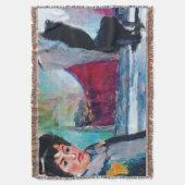 ヴィンテージポートレートと抽象芸術背景 スローブランケット (正面縦)