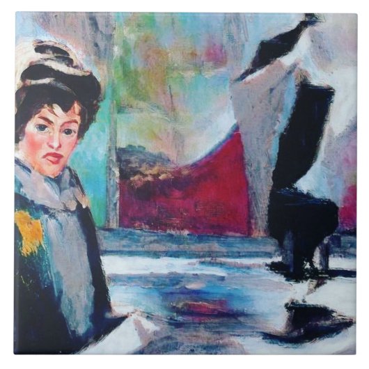 ヴィンテージポートレートと抽象芸術背景 タイル (正面)