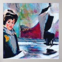 ヴィンテージポートレートと抽象芸術背景 ポスター