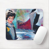 ヴィンテージポートレートと抽象芸術背景 マウスパッド (マウス)