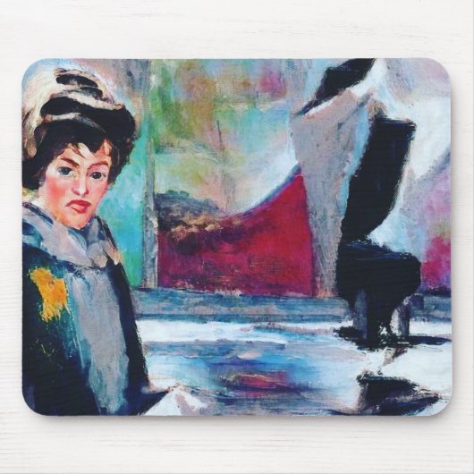 ヴィンテージポートレートと抽象芸術背景 マウスパッド (正面)