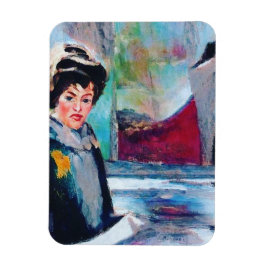 ヴィンテージポートレートと抽象芸術背景 マグネット