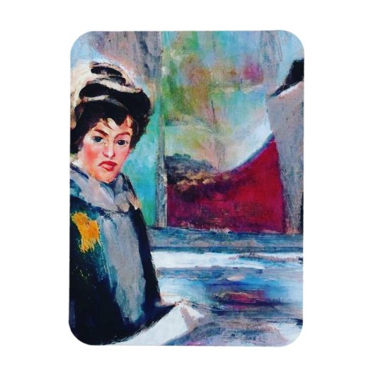 ヴィンテージポートレートと抽象芸術背景 マグネット (縦)