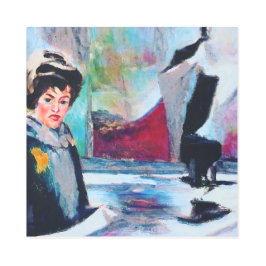 ヴィンテージポートレートと抽象芸術背景 メタルプリント