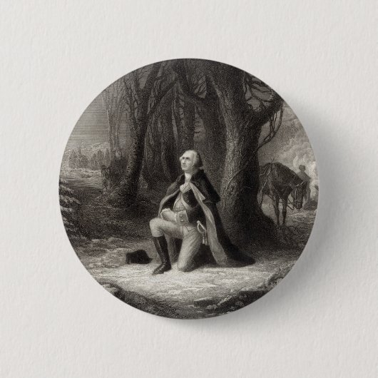 ヴィンテージポートレートのジョージ祈・ワシントン 缶バッジ (正面)