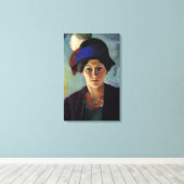 ヴィンテージポートレートの帽子をかぶった妻 キャンバスプリント (インサイチュ (ウッドフロア))