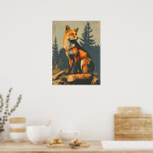 ヴィンテージポートレートの赤キツネ ポスター (キッチン)