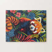 ヴィンテージポートレートの赤パンダ ジグソーパズル (横)