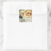 ヴィンテージポートレートオブサンタ差出人住所ラベル スクエアシール (バッグ)