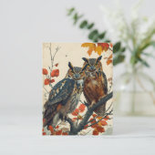 ヴィンテージポートレートフクロウ ポストカード (スタンド正面)