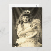 ヴィンテージポートレート人形の少女 ポストカード (正面/裏面)