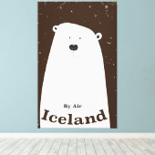 ヴィンテージポーラベアアイスランド旅行ポスター キャンバスプリント (インサイチュ (ウッドフロア))