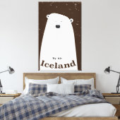ヴィンテージポーラベアアイスランド旅行ポスター キャンバスプリント (インサイチュ (寝室))
