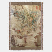 ヴィンテージポーランドの地図 スローブランケット (正面縦)