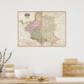 ヴィンテージポーランドの地図（1818年） ポスター (キッチン)