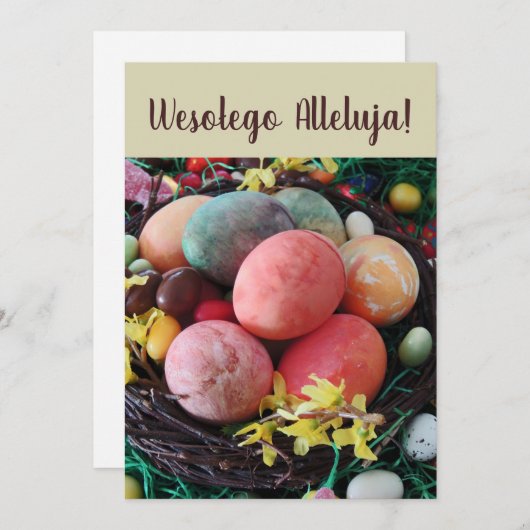 ヴィンテージポーランドイースターエッグズウェゾレゴアッレージャ 招待状 (正面/裏面)