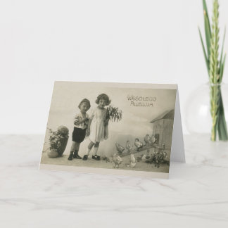 ヴィンテージポーランドイースターグリーティングカード シーズンカード