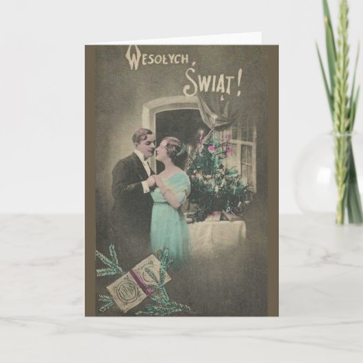ヴィンテージポーランドクリスマスグリーティングカード シーズンカード (正面)