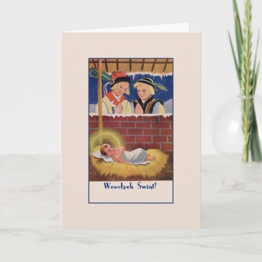 ヴィンテージポーランドヴェソワシムントクリスマスカード シーズンカード (正面)