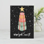 ヴィンテージポーランドヴェソワチシフォンクリスマスカード サンキューカード (スタンド正面)