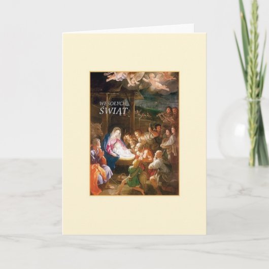 ヴィンテージポーランド出生クリスマスカード シーズンカード (正面)