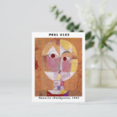 ヴィンテージポールクレー顔抽象芸術アートバウハウス ポストカード (スタンド正面)