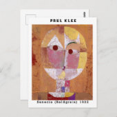 ヴィンテージポールクレー顔抽象芸術アートバウハウス ポストカード (正面/裏面)