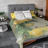 ヴィンテージポールドゥロンプレイエローローズバンブルミツバチF フリースブランケット