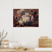 ヴィンテージポール・ビバ牡丹バスケット ポスター (キッチン)