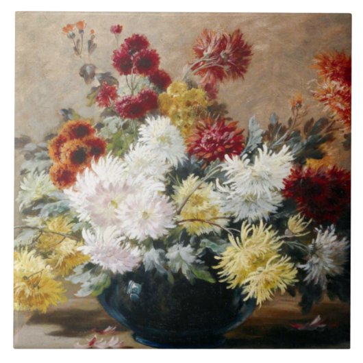 ヴィンテージポール・ビヴァ花瓶のフローラ タイル (正面)