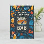 ヴィンテージマイお気に入りのアスリートコール私パパ父の日 招待状 (スタンド正面)