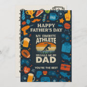 ヴィンテージマイお気に入りのアスリートコール私パパ父の日 招待状 (正面/裏面)