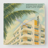 ヴィンテージマイアミアールデコスクエアウォールクロック スクエア壁時計 (正面)