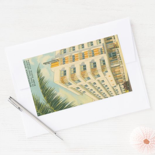 ヴィンテージマイアミアールデコ長方形シール 長方形シール (封筒)